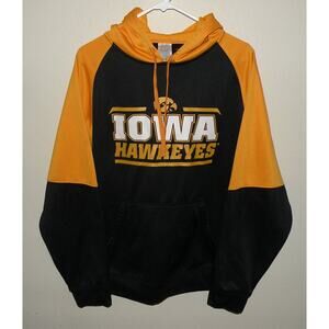 Pro Edge NCAA Iowa Hawkeyes Men’s Large Hoodie Hoody Sweatshirt Black Yellow